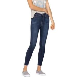 NWT Judy Blue Women's 9/29 Mid Rise Raw Hem Skinny Jeans Dark Blue